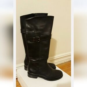 Black Knee-High Leather Boots